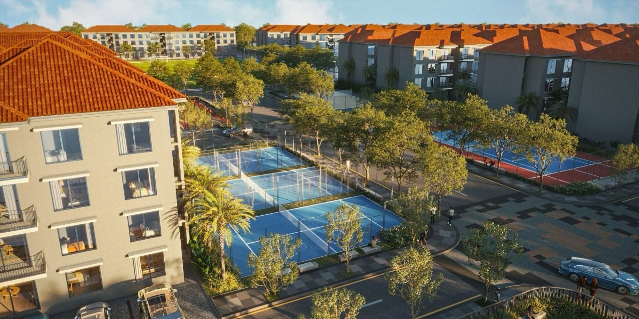 Les immeubles et les aires de sport